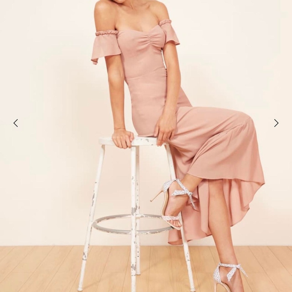 Reformation butterfly dress champagne pink